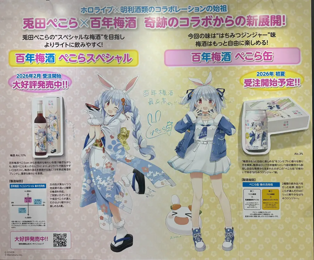 兎田ぺこら×百年梅酒のコラボレーションに待望の新作が登場