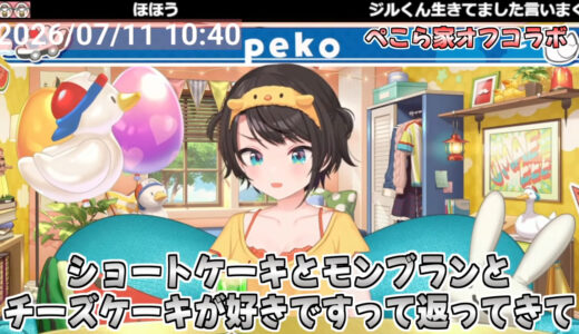 大空スバル、兎田ぺこらに好きなケーキを聞いたら……　遠慮なしの“3種類回答”に「お前さ、何これ？」